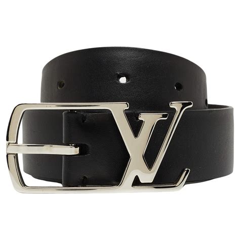 louis vuitton black leather neogram belt